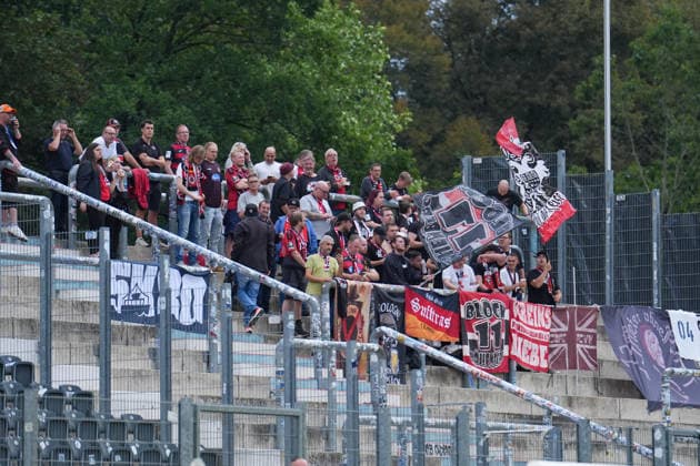 German Soccer, 3rd Division, Matchday 6, Hänsch Arena, Emslandstadion, Emsland District, Lower Saxony, Midweek Match, SV Meppen vs. Viktoria Köln The Viktoria Köln fans who traveled to the game Copyright: xMichelxWittex