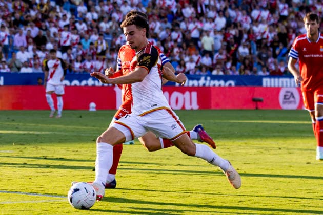 Rayo Vallecano vs. Espanyol, La Liga EA Sports 2026, September 15, 2026, Estadio Butarque, Leganés, Madrid, Spain Adria Pedrosa of Rayo Vallecano scores his goal—Rayo Vallecano’s second—during the La Liga EA Sports match between Rayo Vallecano and Espanyol at Estadio Butarque on September 15, 2026, in Leganés, Madrid, Spain Leganés Estadio Butarque Madrid Spain Copyright: xAlejandroxMatiasxAcostax