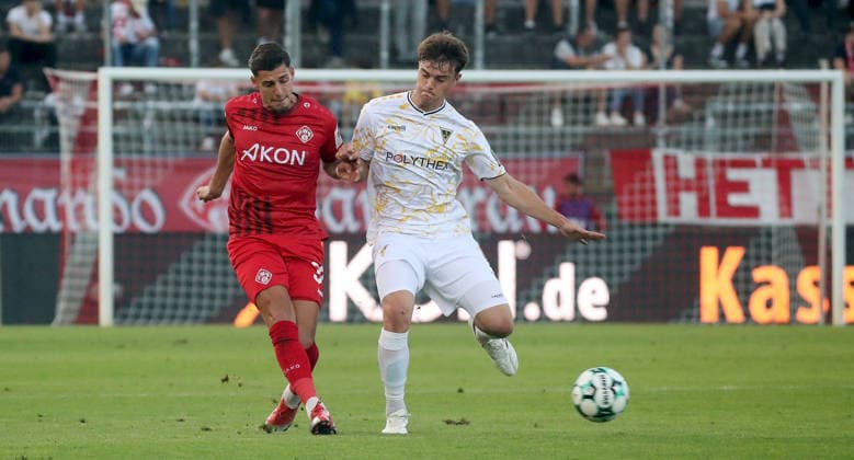 September 15, 2026, xfsx, Men s, Soccer, 2026–2027 Season, 3rd Division, Matchday 6: FC Würzburger Kickers vs. Alemannia Aachen; left: Ivan Franjic (FC Würzburger Kickers), Dylan Leonard (Alemannia Aachen); Wuerzburg, AKON ARENA, Bavaria, Germany