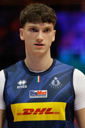 Italy™s Luca Porro during a Men™s Euro pool A volleyball match between Czech Republic and Italy in Modena, Italy - September 15, 2026  Copyright: xLucaxDiliberto xLaPressex