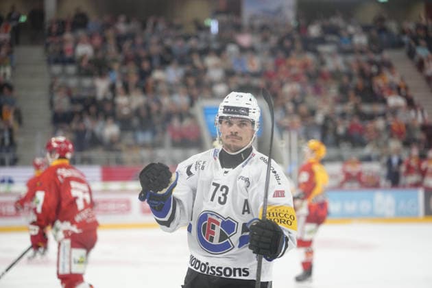 Biel Bienne, Switzerland - September 15: Petr Cajka (73 EHCB) celebrates his goal during the National League match between EHC Biel-Bienne and Fribourg-Gotteron at Tissot Arena on September 15, 2026 in Biel Bienne, Switzerland. Copyright: xKjetilxWaberx xSPPx Sportspressphoto_SPR231519