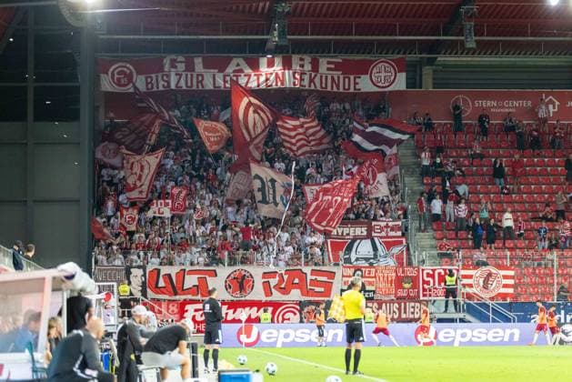 September 15, 2026, Soccer, GER, Season, 3rd Division, 2026–2027 Season, Matchday 6, SSV Jahn Regensburg vs. Fortuna Düsseldorf Fans who traveled from Düsseldorf DFL REGULATIONS PROHIBIT ANY USE OF PHOTOGRAPHS AS IMAGE SEQUENCES AND OR QUASI-VIDEO