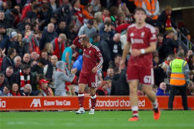 RECORD DATE NOT STATED Football - Football League Cup - 3rd Round - Liverpool FC v Tottenham Hotspur FC LIVERPOOL, ENGLAND - Tuesday, September 15, 2026: Liverpool s Alexis Mac Allister celebrates after scoring the first goal during the Football League Cup 3rd Round match between Liverpool FC and Tottenham Hotspur FC at Anfield. (Photo by David Rawcliffe Propaganda) LIVERPOOL Anfield MERSEYSIDE ENGLAND  Copyright: xDavidxRawcliffex 2026-09-15-Liverpool_v_Tottenham-031