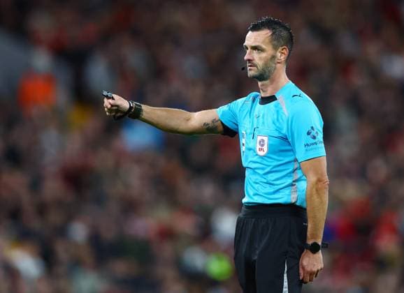 Referee Andrew Madley Liverpool v Tottenham Hotspur, EFL Carabao Cup, Football, Anfield, UK - 15 Sep 2026Liverpool Anfield United Kingdom EDITORIAL USE ONLY No use with unauthorised audio, video, data, fixture lists, club league logos or live services. Online in-match use limited to 120 images, no video emulation. No use in betting, games or single club league player publications.  Copyright: xMattxWest Shutterstockx 17152603am