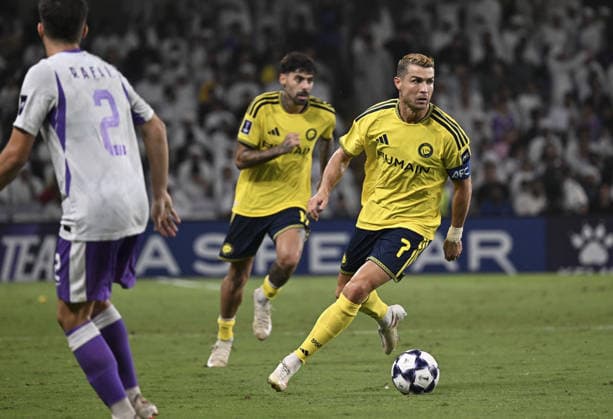 Al Ain v Al-Nassr - AFC Champions League AL AIN, UNITED ARAB EMIRATES - SEPTEMBER 15: Cristiano Ronaldo of Al-Nassr in action during the AFC Champions League match between Al Ain and Al-Nassr at Hazza Bin Zayed Stadium in Al Ain, United Arab Emirates, on September 15, 2026. Hassan al Raisi Anadolu Abu Dhabi United Arab Emirates. Editorial use only. Please get in touch for any other usage.  Copyright: x2026xAnadoluxHassanxalxRaisix