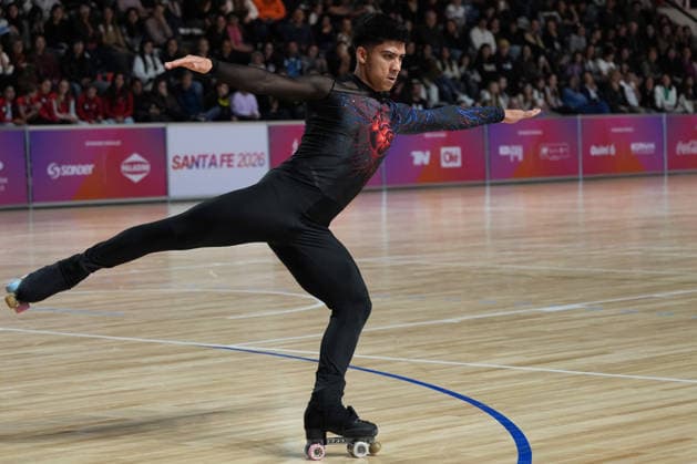 Odesur 2026, Patinaje Artistico. El patinador chileno Abel Latallada gana la medalla de oro en patinaje artistico en los Juegos Suramericanos Odesur 2026. 15 09 2026 Luciano Gonzalez Unar Photosport Odesur 2026, Figure skating, Eiskunstlauf Chilean Abel Latallada won the gold medal in figure skating at the 2026 Odesur South American Games. 15 09 2026 Luciano Gonzalez Unar Photosport Abel Latallada gana medalla de oro en Patinaje artistico en los Juegos Odesur 2026 