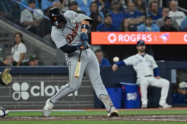 September 15, 2026, Toronto, On, Canada: Detroit Tigers Spencer Torkelson (20) hits a three-run home run against the Toronto Blue Jays during fourth inning MLB, Baseball Herren, USA baseball action in Toronto on Tuesday, Sept. 15, 2026. Canada News - September 15, 2026  - ZUMAc35_ 20260915_zaf_c35_136 Copyright: xJonxBlackerx