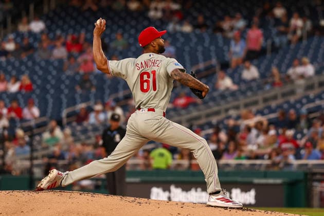 September 15, 2026, Washington D.C, District Of Columbia, United States: Washington, DC; Philadelphia Phillies pitcher Cristopher SoÂ¡nchez (61) delivers a pitch during a Major League Baseball game against the Washington Nationals at Nationals Park on Tuesday, September 15, 2026. The Nationals beat the Phillies 6-3. Washington D.C United States - ZUMAp258 20260915_znp_p258_005 Copyright: xStevexPrakopex