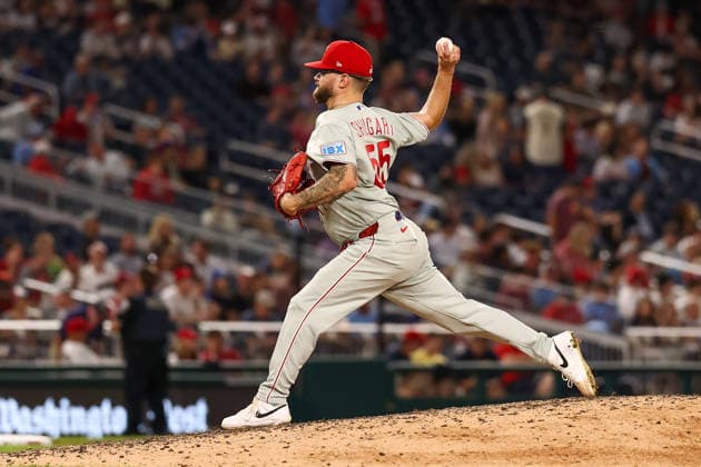 September 15, 2026, Washington D.C, District Of Columbia, United States: Washington, DC; Philadelphia Phillies pitcher Chase Shugart (55) delivers a pitch during a Major League Baseball game against the Washington Nationals at Nationals Park on Tuesday, September 15, 2026. The Nationals beat the Phillies 6-3. Washington D.C United States - ZUMAp258 20260915_znp_p258_033 Copyright: xStevexPrakopex