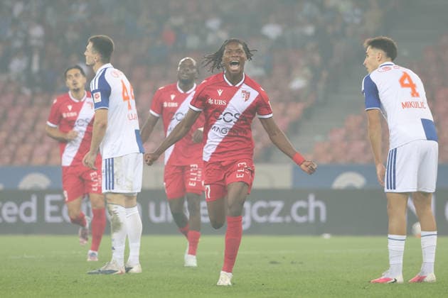 September 15, 2026, Zurich, SWITZERLAND, Letzigrund Stadium, Zurich, Soccer, 2026–2027 Season, Men s Soccer Super League, Grasshopper Club Zurich vs. FC Sion, Goal Celebration, Fode Sylla, FC Sion
