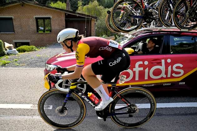 Grand Prix de Wallonie 2026 Cycling Race - Women CITADELLE DE NAMUR, BELGIUM - SEPTEMBER 16 : Burlova Kristyna (CZE) of Cofidis Women Team during the 66th edition of Grand Prix de Wallonie an UCI ProSeries 1.Pro one day cycling road race for Women Elite of 127,3 km with start in Seraing and finish in Citadelle de Namur on September 16, 2026 in Citadelle de Namur, Belgium, 16 09 2026 ( Motordriver Pieter Van Herzeele - Citadelle de Namur Belgium  Copyright: xSesx