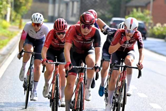 Grand Prix de Wallonie 2026 Cycling Race - Women CITADELLE DE NAMUR, BELGIUM - SEPTEMBER 16 : rider of Lotto Intermarché Ladies, Van Velzen Zoe of WV Schijndel (CLUB), Kloese Rose of Carbonbike Giordana Sofré by Gen Z (CLUB), Ranes Bye Camilla (NOR) of Minimax Cycling Team, Avoine Alison (FRA) of Ma Petite Entreprise, Turpeinen Viivi (FIN) of Minimax Cycling Team during the 66th edition of Grand Prix de Wallonie an UCI ProSeries 1.Pro one day cycling road race for Women Elite of 127,3 km with start in Seraing and finish in Citadelle de Namur on September 16, 2026 in Citadelle de Namur, Belgium, 16 09 2026 ( Motordriver Pieter Van Herzeele - Citadelle de Namur Belgium  Copyright: xSesx