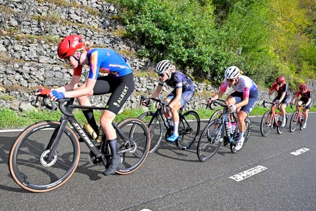 Grand Prix de Wallonie 2026 Cycling Race - Women CITADELLE DE NAMUR, BELGIUM - SEPTEMBER 16 : Meert Marieke (BEL) of Lotto Intermarché Ladies , Van Velzen Zoe of WV Schijndel (CLUB), Kloese Rose of Carbonbike Giordana Sofré by Gen Z (CLUB), Ranes Bye Camilla (NOR) of Minimax Cycling Team, Avoine Alison (FRA) of Ma Petite Entreprise, Turpeinen Viivi (FIN) of Minimax Cycling Team during the 66th edition of Grand Prix de Wallonie an UCI ProSeries 1.Pro one day cycling road race for Women Elite of 127,3 km with start in Seraing and finish in Citadelle de Namur on September 16, 2026 in Citadelle de Namur, Belgium, 16 09 2026 ( Motordriver Pieter Van Herzeele - Citadelle de Namur Belgium  Copyright: xSesx