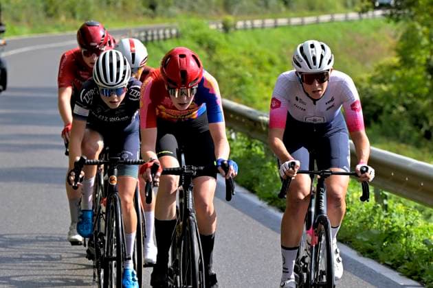 Grand Prix de Wallonie 2026 Cycling Race - Women CITADELLE DE NAMUR, BELGIUM - SEPTEMBER 16 : Meert Marieke (BEL) of Lotto Intermarché Ladies , Van Velzen Zoe of WV Schijndel (CLUB), Kloese Rose of Carbonbike Giordana Sofré by Gen Z (CLUB), Ranes Bye Camilla (NOR) of Minimax Cycling Team, Avoine Alison (FRA) of Ma Petite Entreprise, Turpeinen Viivi (FIN) of Minimax Cycling Team during the 66th edition of Grand Prix de Wallonie an UCI ProSeries 1.Pro one day cycling road race for Women Elite of 127,3 km with start in Seraing and finish in Citadelle de Namur on September 16, 2026 in Citadelle de Namur, Belgium, 16 09 2026 ( Motordriver Pieter Van Herzeele - Citadelle de Namur Belgium  Copyright: xSesx