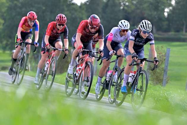 Grand Prix de Wallonie 2026 Cycling Race - Women CITADELLE DE NAMUR, BELGIUM - SEPTEMBER 16 : Meert Marieke (BEL) of Lotto Intermarché Ladies , Van Velzen Zoe of WV Schijndel (CLUB), Kloese Rose of Carbonbike Giordana Sofré by Gen Z (CLUB), Ranes Bye Camilla (NOR) of Minimax Cycling Team, Avoine Alison (FRA) of Ma Petite Entreprise, Turpeinen Viivi (FIN) of Minimax Cycling Team during the 66th edition of Grand Prix de Wallonie an UCI ProSeries 1.Pro one day cycling road race for Women Elite of 127,3 km with start in Seraing and finish in Citadelle de Namur on September 16, 2026 in Citadelle de Namur, Belgium, 16 09 2026 ( Motordriver Pieter Van Herzeele - Citadelle de Namur Belgium  Copyright: xSesx