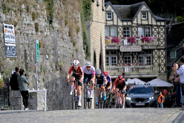 Grand Prix de Wallonie 2026 Cycling Race - Women CITADELLE DE NAMUR, BELGIUM - SEPTEMBER 16 : Meert Marieke (BEL) of Lotto Intermarché Ladies , Van Velzen Zoe of WV Schijndel (CLUB), Kloese Rose of Carbonbike Giordana Sofré by Gen Z (CLUB), Ranes Bye Camilla (NOR) of Minimax Cycling Team, Avoine Alison (FRA) of Ma Petite Entreprise, Turpeinen Viivi (FIN) of Minimax Cycling Team during the 66th edition of Grand Prix de Wallonie an UCI ProSeries 1.Pro one day cycling road race for Women Elite of 127,3 km with start in Seraing and finish in Citadelle de Namur on September 16, 2026 in Citadelle de Namur, Belgium, 16 09 2026 ( Motordriver Pieter Van Herzeele - Citadelle de Namur Belgium  Copyright: xSesx