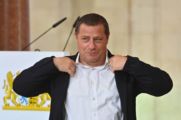 Max EBERL, Sports Director of FC Bayern Munich, Single image, cropped shot, half-length portrait, Markus SÖDER, Minister-President of Bavaria and CSU Chairman, welcomes the FC Bayern Munich championship teams in the Kuppelsaal at the State Chancellery in Munich on September 16, 2026