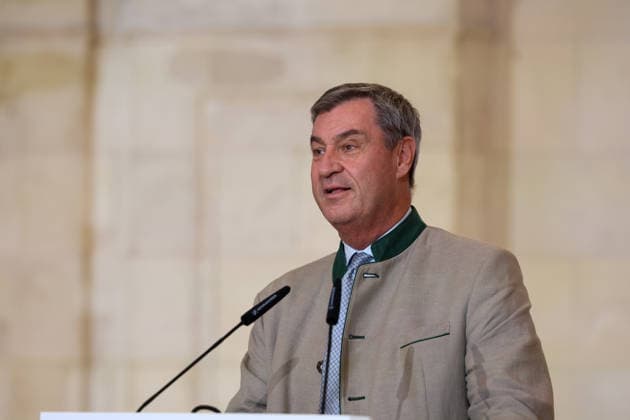 Dr. Markus Söder, Member of the Bavarian State Parliament (MdL), Minister-President of Bavaria, and CSU Chairman, delivers a speech, GER: Minister President Dr. Markus Söder welcomes the women’s and men’s soccer teams of FC Bayern Munich to honor them as German champions for the 2025–28 season, September 16, 2026, GER, Minister-President Dr. Markus Söder welcomes the women’s and men’s soccer teams of FC Bayern Munich to honor them as German champions for the 2025–28 season, September 16, 2026, Munich Copyright: xEibner-Pressefoto JennixMaulx EP_JML