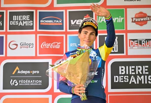 Grand Prix de Wallonie 2026 Cycling Race - Women CITADELLE DE NAMUR, BELGIUM - SEPTEMBER 16 : Balsamo Elisa (ITA) of Lidl - Trek pictured during the podium ceremony of the 66th edition of Grand Prix de Wallonie an UCI ProSeries 1.Pro one day cycling road race for Women Elite of 127,3 km with start in Seraing and finish in Citadelle de Namur on September 16, 2026 in Citadelle de Namur, Belgium, 16 09 2026 ( Motordriver Pieter Van Herzeele - Citadelle de Namur Belgium  Copyright: xSesx