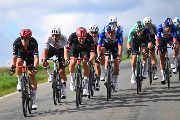 Grand Prix de Wallonie 2026 Cycling Race CITADELLE DE NAMUR, BELGIUM - SEPTEMBER 16 : Morgado Antonio (POR) of UAE Team Emirates - XRG, Trentin Matteo (ITA) of Tudor Pro Cycling Team, Haller Marco (AUT) of Tudor Pro Cycling Team during the 66th edition of Grand Prix de Wallonie an UCI ProSeries 1.Pro one day cycling road race for Men Elite of 196.8 km with start in Seraing and finish in Citadelle de Namur on September 16, 2026 in Citadelle de Namur, Belgium, 16 09 2026 ( Motordriver Kenny Verfaillie - Citadelle de Namur Belgium  Copyright: xVincentxKalutx