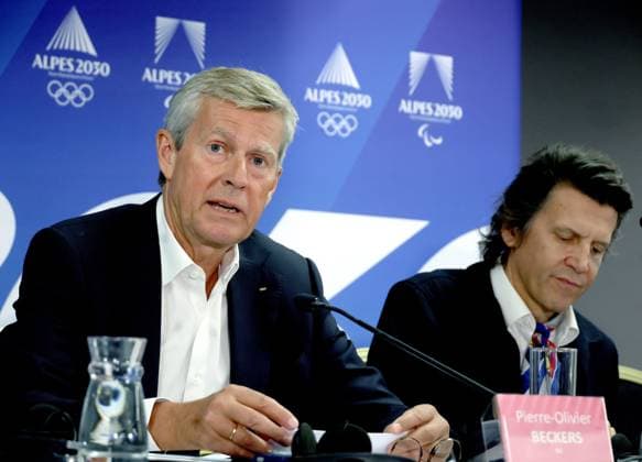 Jeux olympiques 2030 : conférence de presse Cojop + CIO PHOTOPQR LE PROGRES Richard MOUILLAUD - Lyon 16 09 2026 - Jeux olympiques 2030 : conférence de presse Cojop + CIO -Jeux olympiques 2030 : conférence de presse Cojop + CIO au Sofitel de Lyon pour valider les différents sites retenus PHOTO o Pierre-Olivier Beckers-Vieujant, président de la Commission de Coordination du CIO pour les Jeux Olympiques d’hiver Alpes 2030? et Christophe Dubi, Directeur Exécutif des Jeux Olympiques – CIO? IOC Olympic Games, Olympische Spiele, Olympia, OS press conference, PK, Pressekonferenz following a three days visit of the Lyon region sites by the members of the International Olympic Committee (IOC) Coordination Commission, in Lyon, central eastern France on September 16, 2026 . Lyon Rhône Rhône-Alpes France  Copyright: xPHOTOPQR LExPROGRES MAXPPPxRichardxMOUILLAUDx 20260916LPL9812 20260916LPL9812
