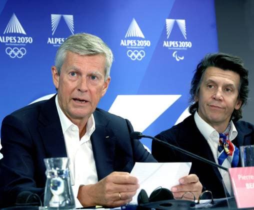 Jeux olympiques 2030 : conférence de presse Cojop + CIO PHOTOPQR LE PROGRES Richard MOUILLAUD - Lyon 16 09 2026 - Jeux olympiques 2030 : conférence de presse Cojop + CIO -Jeux olympiques 2030 : conférence de presse Cojop + CIO au Sofitel de Lyon pour valider les différents sites retenus PHOTO o Pierre-Olivier Beckers-Vieujant, président de la Commission de Coordination du CIO pour les Jeux Olympiques d’hiver Alpes 2030? et Christophe Dubi, Directeur Exécutif des Jeux Olympiques – CIO? IOC Olympic Games, Olympische Spiele, Olympia, OS press conference, PK, Pressekonferenz following a three days visit of the Lyon region sites by the members of the International Olympic Committee (IOC) Coordination Commission, in Lyon, central eastern France on September 16, 2026 . Lyon Rhône Rhône-Alpes France  Copyright: xPHOTOPQR LExPROGRES MAXPPPxRichardxMOUILLAUDx 20260916LPL9814 20260916LPL9814