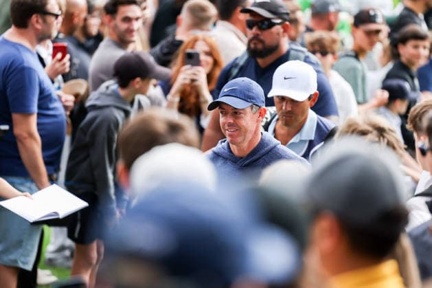 RECORD DATE NOT STATED 16th September 2026; Wentworth Golf Club, Virginia Water, Surrey, England; DP World Tour Golf, BMW PGA, Golf Herren Championship, Pro Am; Rory McIlroy of Northern Ireland walks to the 16th hole HenningxVonxJagow