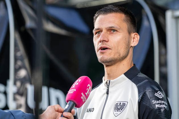 Thomas Woerle, SC Preussen Münster, head coach, in an interview with Magenta Sport GER; SC Preussen Münster vs. 1. FC Saarbrücken, soccer, 3. Liga, Matchday 6, 2026–2027 season, September 16, 2026 DFL regulations prohibit any use of photographs as image sequences and or quasi-video GER, SC Preussen Münster vs. 1. FC Saarbrücken, soccer, 3. Liga, Matchday 6, 2026–2027 season, September 16, 2026, Münster Copyright: xEibner-Pressefoto JanxRollingerx EP_JSK