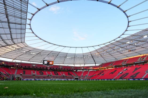 September 16, 2026, xydrx, Men s, Soccer, Europa League, Bayer 04 Leverkusen vs. NK Celje, 2026–2027 Season, BayArena: Overview of the home stands at Bayer 04 Leverkusen. Regulations prohibit any use of photographs as image sequences and or quasi-video. Copyright: HMBxMedia YannisxDreimann