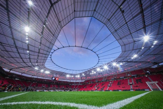 September 16, 2026, xydrx, Men s, Soccer, Europa League, Bayer 04 Leverkusen vs. NK Celje, 2026–2027 Season, BayArena: Overview of the arena. Regulations prohibit any use of photographs as image sequences and or quasi-video. Copyright: HMBxMedia YannisxDreimann
