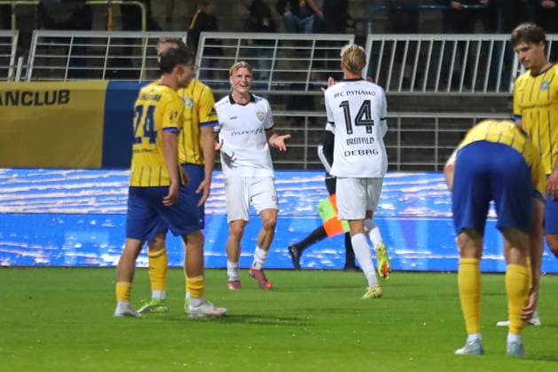 Soccer, Northeast Regional League: 1 FC Lok Leipzig vs. BFC Dynamo, September 16, 2026. Levin Mattmüller (No. 6, BFC Dynamo) celebrates after scoring to make it 0–2. Soccer, Northeast Regional League, 2026–2027 season, Matchday 9: 1 FC Lok Leipzig vs. BFC Dynamo on September 16, 2026, at Bruno Plache Stadium, Leipzig Copyright: xBEAUTIFULxSPORTS JanxKaeferx