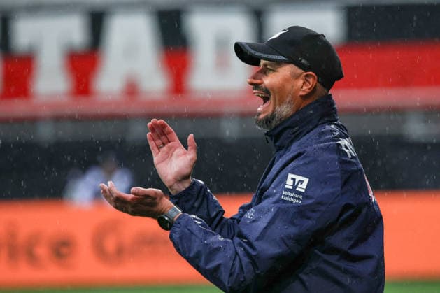 Coach Stefan Kleineheismann, head coach of TSG Hoffenheim II, cheers on his players from the sideline during the match between FC Ingolstadt 04 and TSG Hoffenheim II on September 16, 2026, DFB regulations prohibit any use of photographs as image sequences and or quasi-video. GER, Soccer, 3. Liga, Matchday 6, FC Ingolstadt 04 vs. TSG Hoffenheim II, September 16, 2026, Audi Sportpark Ingolstadt Copyright: xEibner-Pressefoto OliverxSTRISCHx EP-OSH