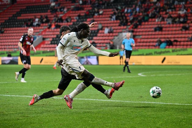 3. Liga FC Ingolstadt vs. TSG 1899 Hoffenheim II, September 16, 2026, INGOLSTADT, GERMANY, September 16—In a showdown between Blessing MAKANDA of TSG Hoffenheim II (No. 17) and Linus ROSENLÖCHER of FC Ingolstadt (No. 19) during the 3. Liga match between FC Ingolstadt and TSG Hoffenheim’s second team on Matchday 6 at the Audi Sportpark Copyright: xBEAUTIFULxSPORTS Goldbergx