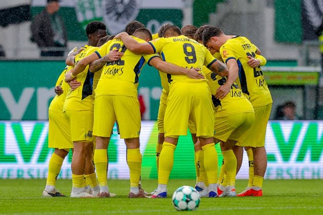 September 16, 2026, xkwix, Soccer, 3rd Division, Preußen Münster vs. 1. FC Saarbrücken, Preußenstadion, Matchday 6, 2026–2027 Season. The team from Saarbrücken in the district of North Rhine-Westphalia, Germany. DFB regulations prohibit any use of photographs as image sequences and or quasi-video. Photo: xKamilxWilkowskixPressefotoKochx
