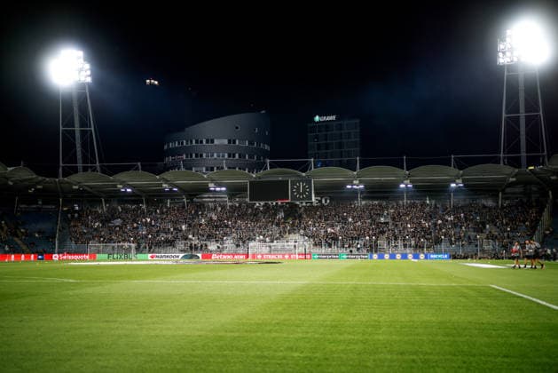 SOCCER - UEFA EL, Sturm vs Rennais GRAZ,AUSTRIA,16.SEP.26 - SOCCER - UEFA Europa League, Sturm Graz vs Stade Rennais FC. Image shows an overview of Stadion Graz-Liebenau.  GEPAxpictures xJamesxDoak