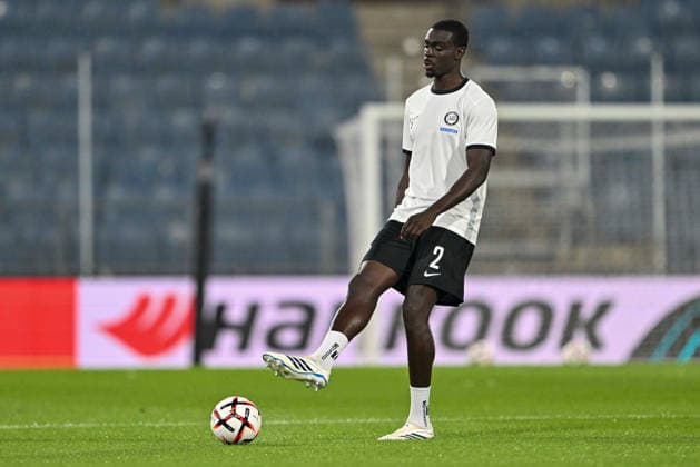 SOCCER - UEFA EL, Sturm vs Rennais GRAZ,AUSTRIA,16.SEP.26 - SOCCER - UEFA Europa League, Sturm Graz vs Stade Rennais FC. Image shows Joshua Quarshie (Sturm) during warm-up.  GEPAxpictures xAvnixRetkoceri