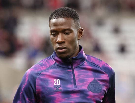 Sunderland, England, 16th September 2026. Nordi Mukiele of Sunderland during the Sunderland vs AZ Alkmaar UEFA Europa League match at the Stadium Of Light, Sunderland. Picture credit should read: Nigel Roddis Sportimage EDITORIAL USE ONLY. No use with unauthorised audio, video, data, fixture lists, club league logos or live services. Online in-match use limited to 120 images, no video emulation. No use in betting, games or single club league player publications. SPI_005_NR_SUND_AZAL SPI-5002-0006