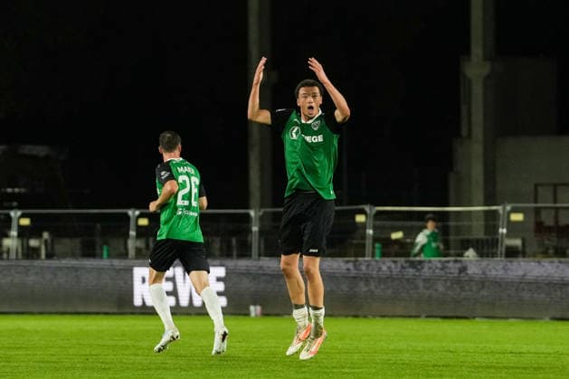 Germany 3rd Division 2026–2027, Matchday 6: SC Preußen Münster vs. 1 FC Saarbrücken, Wednesday, September 16, 2026, LVM Preußenstadion, Münster, North Rhine-Westphalia, Germany; Goal celebration, joy, emotions; Goal by Lucas Zeller (SC Preußen Münster), 5–2; 3 Samuel Althaus (SC Preußen Münster), 44 Copyright: xMerlexKölkingx
