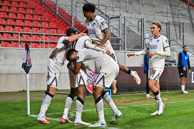 3. Liga FC Ingolstadt vs. TSG 1899 Hoffenheim II, September 16, 2026, INGOLSTADT, GERMANY September 16 The visiting fans celebrate after Jykese Fields of TSG Hoffenheim II scores the goal to make it 1–2 during the 3. Liga match between FC Ingolstadt and TSG Hoffenheim’s second team on Matchday 6 at the Audi Sportpark Copyright: xBEAUTIFULxSPORTS Goldbergx