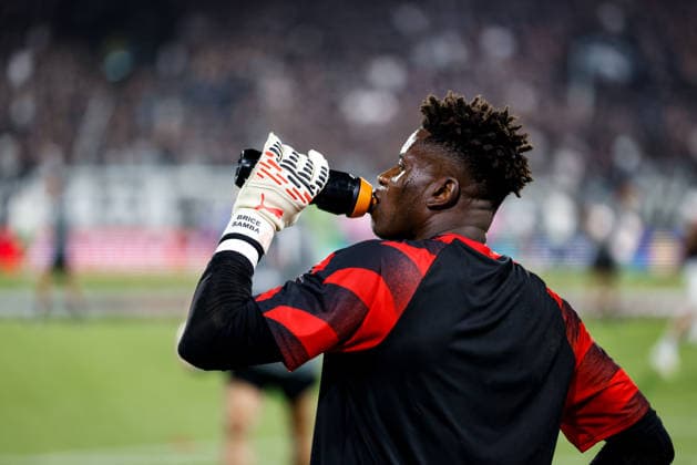 SOCCER - UEFA EL, Sturm vs Rennais GRAZ,AUSTRIA,16.SEP.26 - SOCCER - UEFA Europa League, Sturm Graz vs Stade Rennais FC. Image shows Brice Samba (Rennes).  GEPAxpictures xJamesxDoak