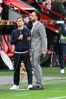 September 16, 2026, GER, Soccer, Men s, Europa League, 2026–2027 Season, Matchday 1 of the group stage, Bayer 04 Leverkusen (GER) vs. NK Celje (SVN). Carles Martinez, head coach of Bayer 04 Leverkusen, in a pre-match interview. DFB and DFL regulations prohibit any use of photographs as image sequences and or quasi-video. Leverkusen, BayArena, NRW, Germany Copyright: xNordphoto Meuterx