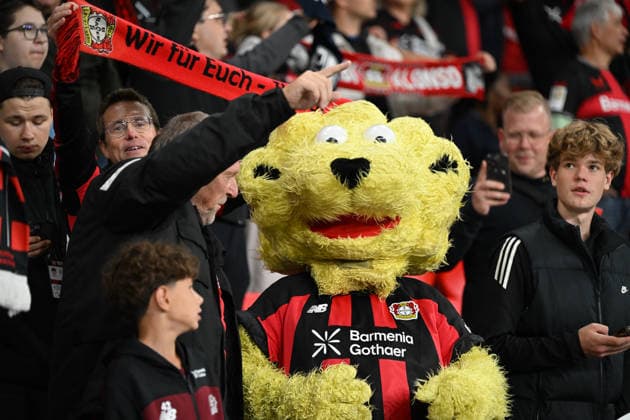 September 16, 2026, GER, Soccer, Men s, Europa League, 2026–2027 Season, Matchday 1 of the group stage, Bayer 04 Leverkusen (GER) vs. NK Celje (SVN); Bayer mascot Brain the Lion; DFB and DFL regulations prohibit any use of photographs as image sequences and or quasi-video; Leverkusen, BayArena, North Rhine-Westphalia, Germany Copyright: xNordphoto Meuterx