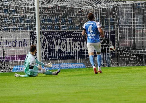 CFC vs. SV Babelsberg 03, September 16, 2026, Chemnitz, eins Stadium on Gellertstrasse, Sports, Soccer, Northeast Regional League 2026–2027, Matchday 9, CFC, CFC vs. SV Babelsberg 03 Goal for Babelsberg by Joshua Okapalaike Chemnitz, Saxony, Germany