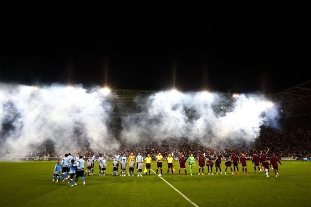 Coventry City and Aston Villa line up Coventry City v Aston Villa, EFL Carabao Cup, Football, Coventry Building Society Arena, Coventry, UK - 16 Sep 2026Coventry Coventry Building Society Arena United Kingdom EDITORIAL USE ONLY No use with unauthorised audio, video, data, fixture lists, club league logos or live services. Online in-match use limited to 120 images, no video emulation. No use in betting, games or single club league player publications. Copyright: xJamesxMarsh Shutterstockx 17151869l