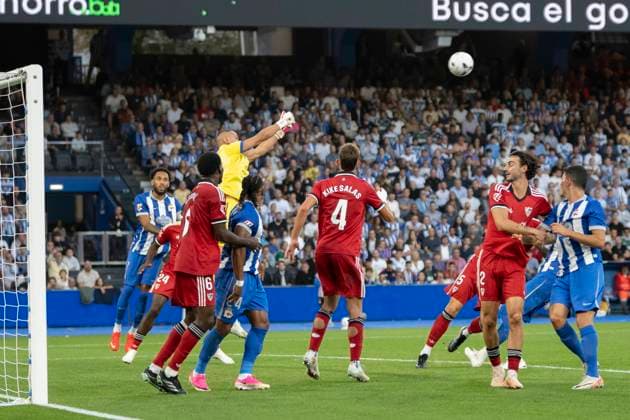 Spanish La Liga EA Sports soccer match Deportivo La Coruna vs Sevilla FC played at Abanca-Riazor Stadium, La Coruna, Galicia on September 16, 2026 in Spain 900 Cordon Press  900 CordonxPress LOF - Deportivo vs Sevilla