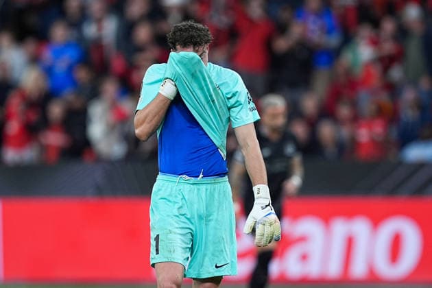 September 16, 2026, xydrx, Men s, Soccer, Europa League, Bayer 04 Leverkusen vs. NK Celje, 2026–2027 season, BayArena, Zan Luk Leban, NK Celje, 1 disappointed after Bayer 04 Leverkusen’s 1–0 win. Regulations prohibit any use of photographs as image sequences and or quasi-video. Copyright: HMBxMedia YannisxDreimann
