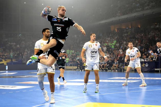 September 16, 2026, GER Germany, Handball, EHF Champions League, September 16, 2026, 2026–2027 season, Berlin, Füchse Berlin vs. Veszprém HC Matthes Langhoff Füchse Berlin 25, Ahmed Hesham Veszprém 15, LIGETVARI PATRIK Veszprém 23 nordphoto GmbH Engler Berlin Max Schmeling Hall Berlin Germany Copyright: xNordphotox xEnglerx