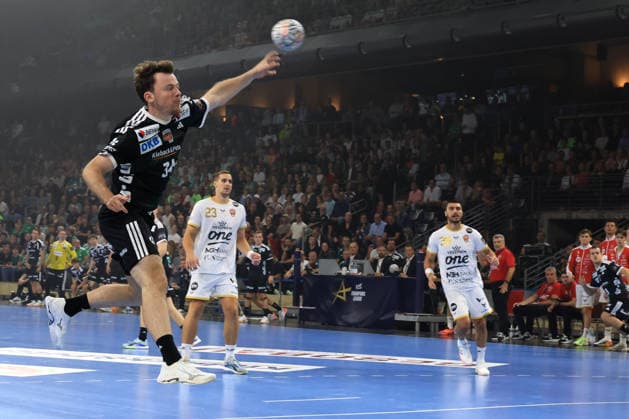 September 16, 2026, GER Germany, Handball, EHF Champions League, September 16, 2026, 2026–2027 Season, Berlin, Fuechse Berlin vs. Veszprém HC Hakun West av Teigum Fuechse Berlin 34, LIGETVARI PATRIK Veszprém 23 nordphoto GmbH Engler Berlin Max Schmeling Halle Berlin Germany Copyright: xNordphotox xEnglerx