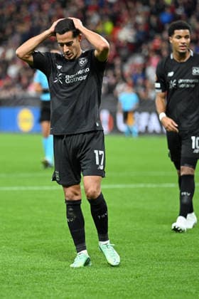 September 16, 2026, GER, Soccer, Men s, Europa League, 2026–2027 Season, Matchday 1 of the group stage, Bayer 04 Leverkusen (GER) vs. NK Celje (SVN). Lucas Vázquez (Leverkusen 17) is frustrated over a missed scoring opportunity. DFB and DFL regulations prohibit any use of photographs as image sequences and or quasi-video. Leverkusen BayArena, NRW, Germany Copyright: xNordphoto Meuterx