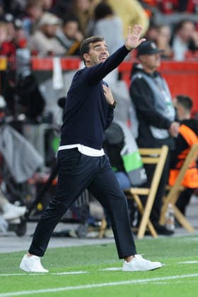 September 16, 2026, GER, Soccer, Men s, Europa League, 2026–2027 Season, Matchday 1 of the group stage, Bayer 04 Leverkusen (GER) vs. NK Celje (SVN). Carles Martinez, head coach of Bayer 04 Leverkusen, is visibly upset—gesturing, facial expressions, emotions—appearing dissatisfied, disappointed, and dejected. DFB and DFL regulations prohibit any use of photographs as image sequences and or quasi-video. Leverkusen, BayArena, NRW, Germany Copyright: xNordphoto Meuterx